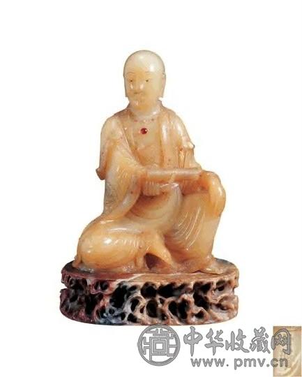 清 白芙蓉石雕罗汉像