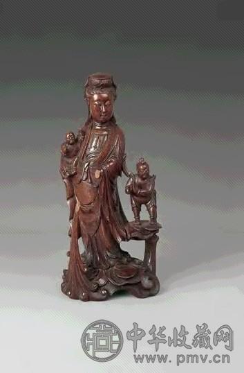 清 木雕送子观音