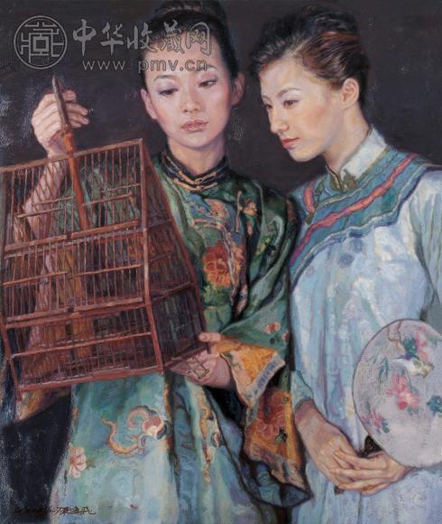 陈逸飞双美图布面油画收藏资讯|艺术家|书画家|书画名人|书法家-中华收藏网