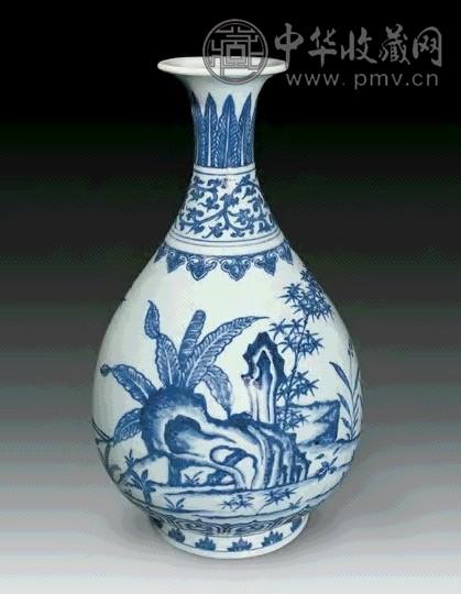 清雍正 青花松竹梅玉壶春