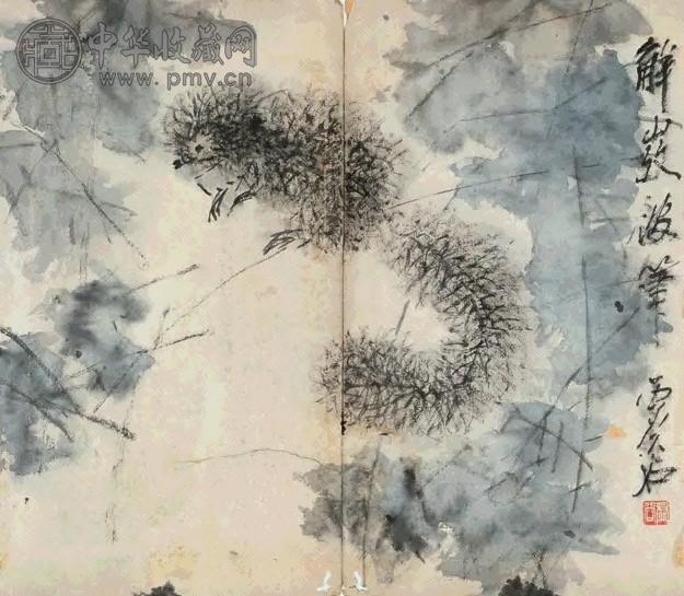 虚谷 松鼠 镜心 设色纸本