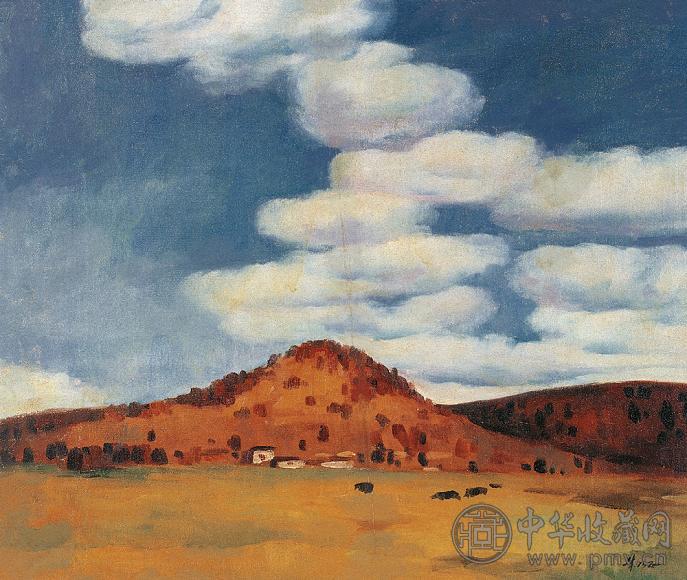 朱乃正 青海高原 油彩 画布 框