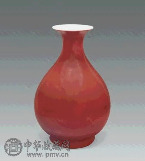 清道光 霁红玉壶春瓶