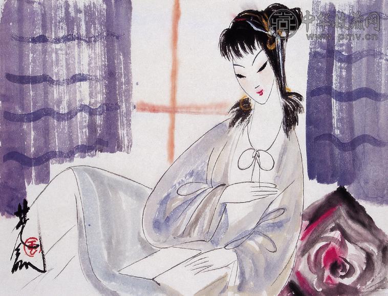 林风眠 仕女 纸上水彩