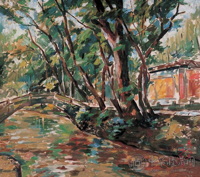 沙耆 天台山一景 油彩 画布