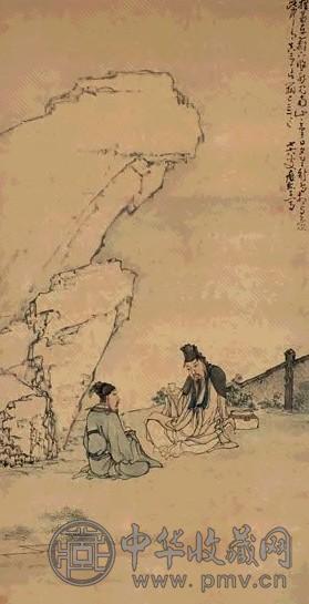 黄慎 陶渊明诗意图立轴设色纸本