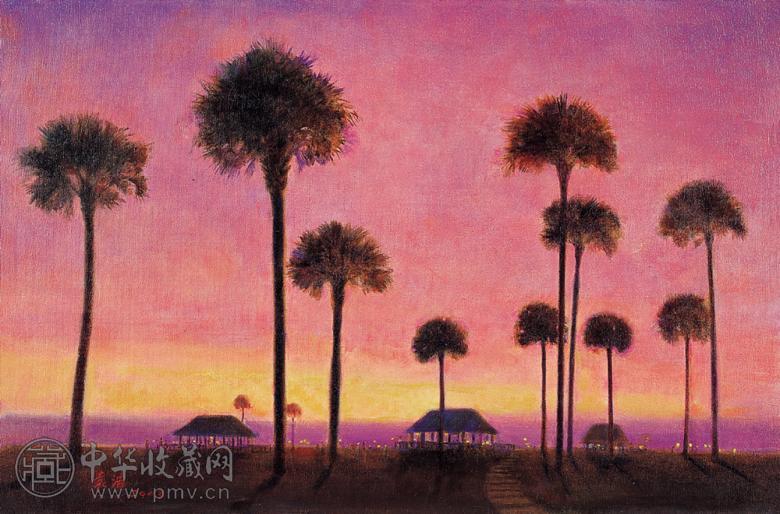 袁浩 2003年 佛罗里达海 布面油画