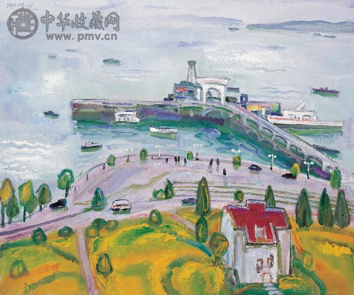 陈钧德 1999年 宁静的港湾 布面油画