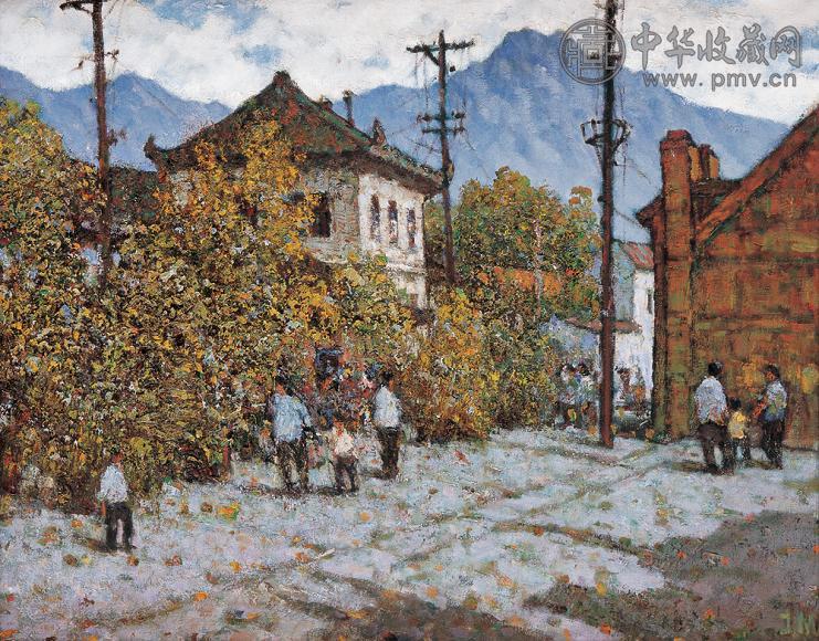 廖炯模 2001年作 北国山城 布面 油画