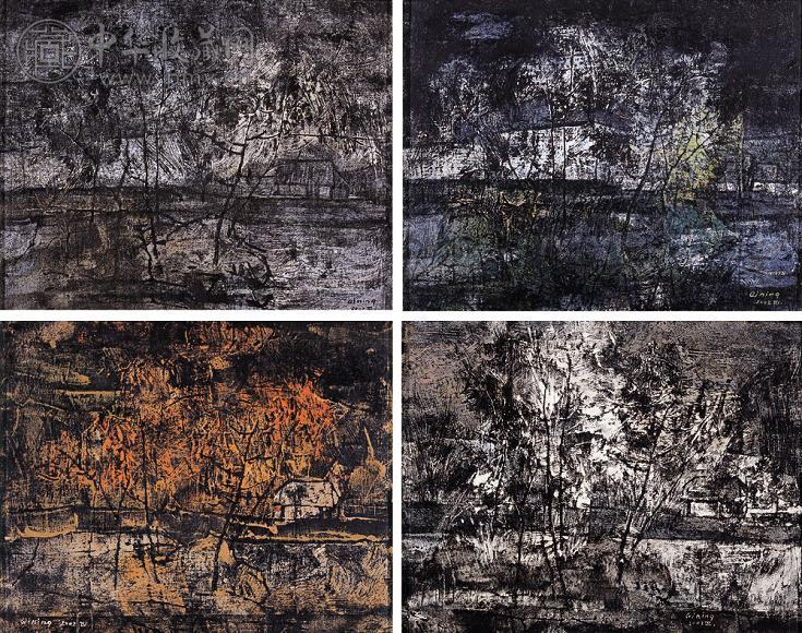 凌启宁 2002年 树的诉说 木板油画