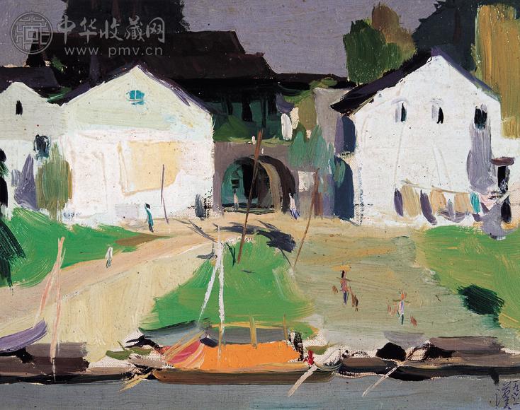 孙滋溪 1961年 阳朔 纸板油画