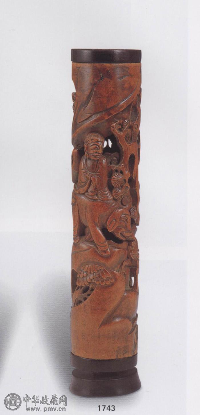 清中期 黄杨木雕人物香筒