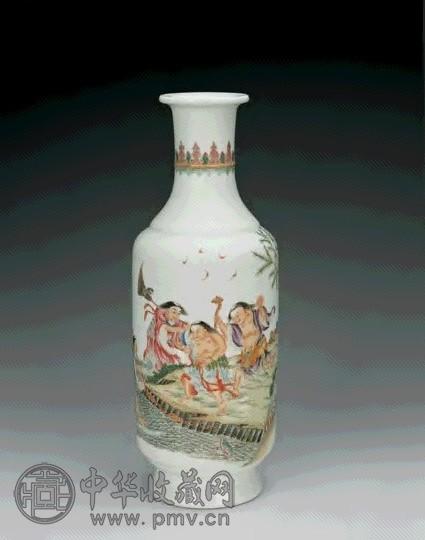 民国 粉彩圣僧神仙纹瓶