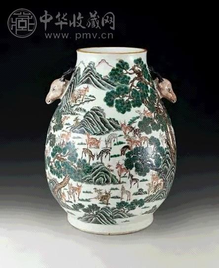 清光绪 粉彩百鹿尊