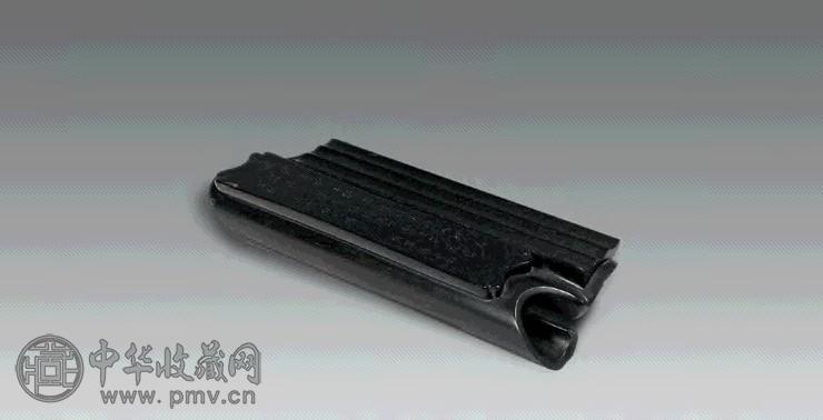 清中期 紫檀木书卷形笔搁