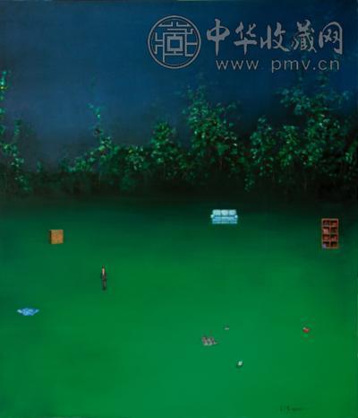 曾浩 2004年作 二00四年八月十七日下午三点 油画画布镜框