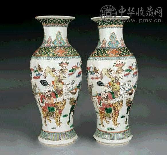 清光绪粉彩八仙花瓶(1对) 收藏资讯|艺术家|书画家|书画名人|书法家