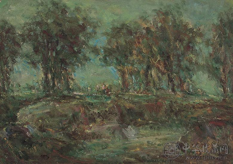 张自正 风景 纸板油画