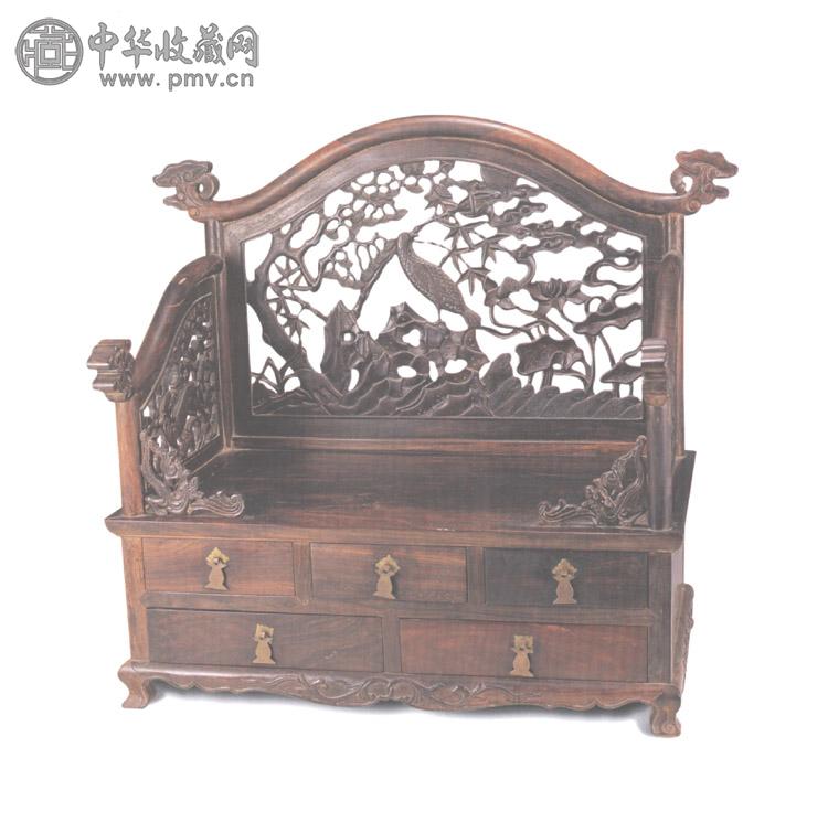 清中期 紫檀宝座式镜台