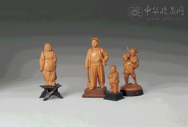 二十世纪中期 黄杨木雕人物(4件)