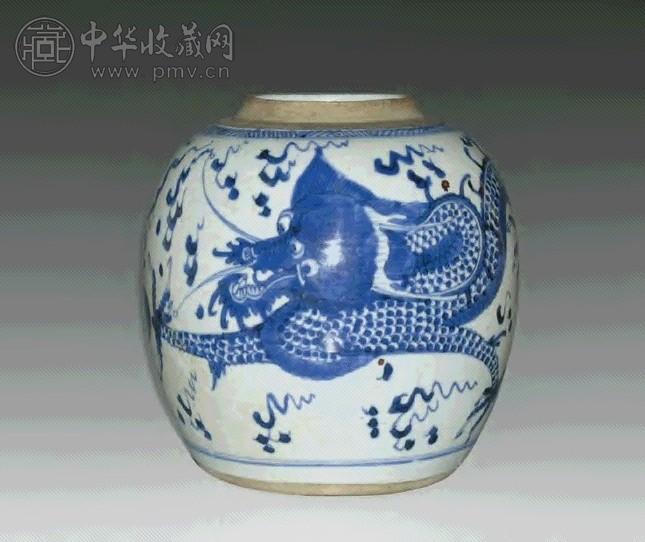 中国美術 古玩 清 康熙 梵文團龍紋青花大碗