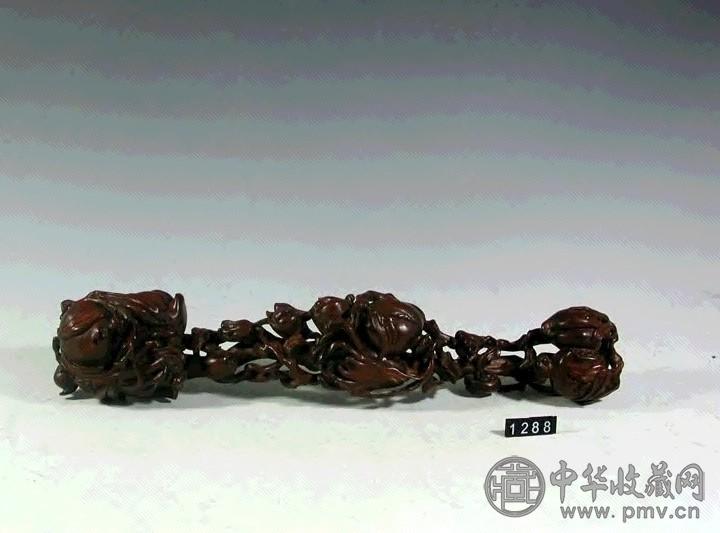 清 黄杨木雕三多如意