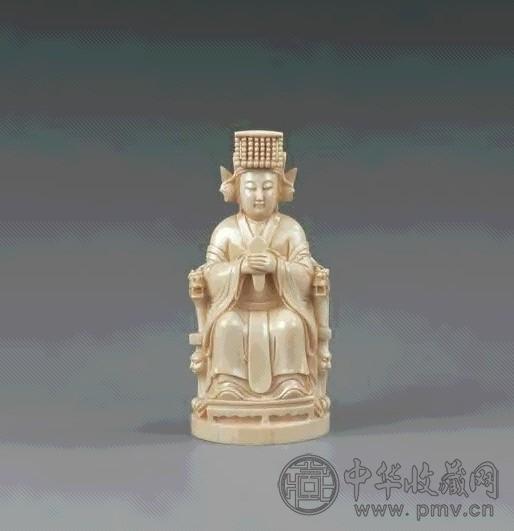 近代 象牙雕妈祖坐像