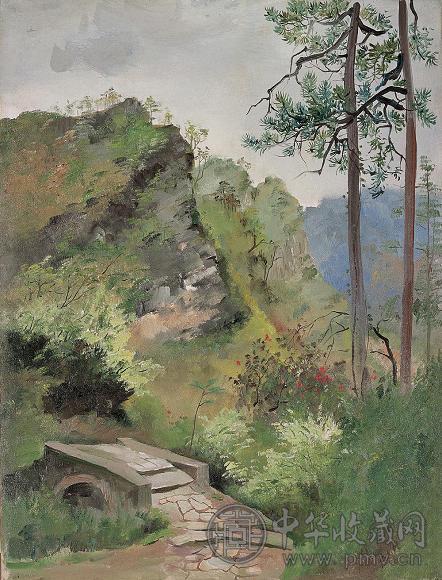 吴冠中 井冈山 布面油画