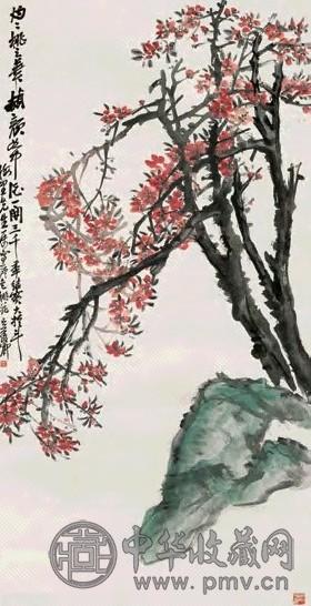 吴昌硕 桃花 立轴 设色纸本