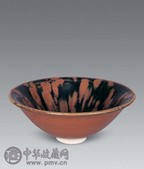 宋 黑釉铁锈花盏