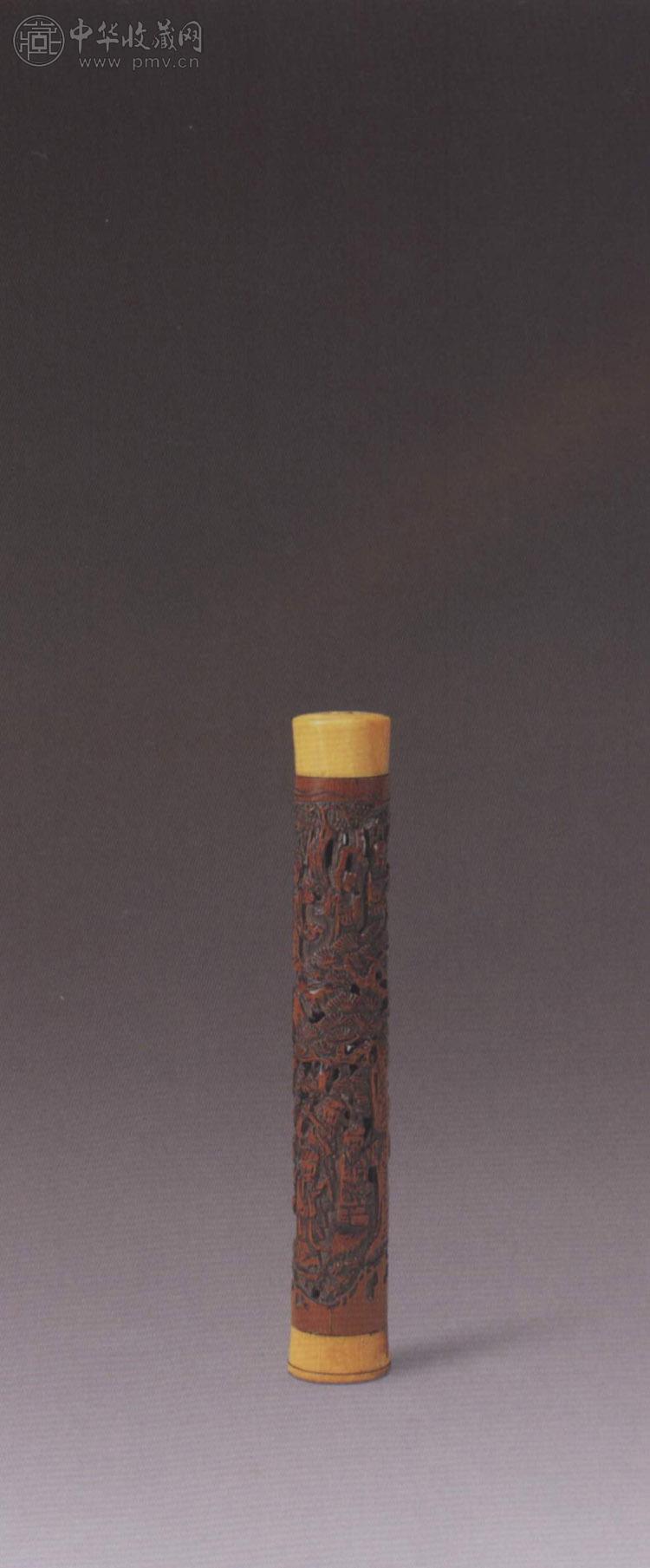 清中期 竹雕群仙祝寿香熏