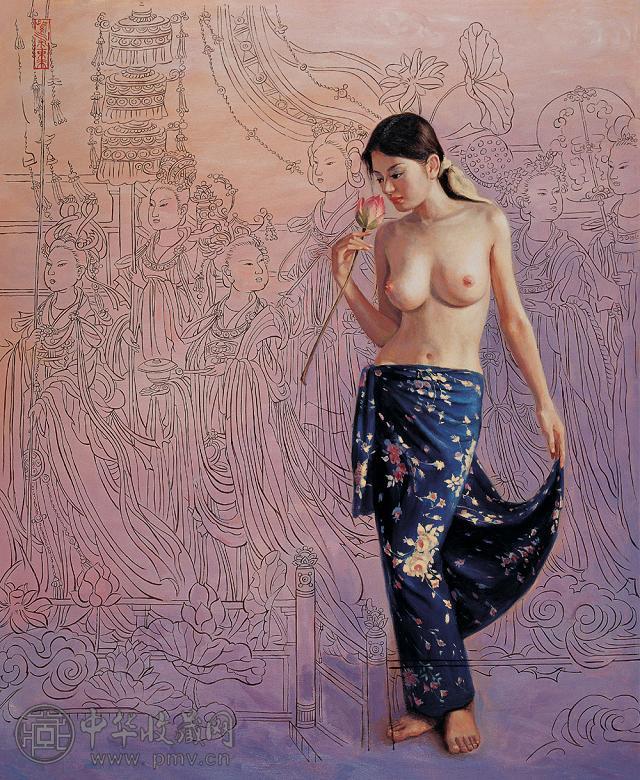 关则驹 少女 布面油画