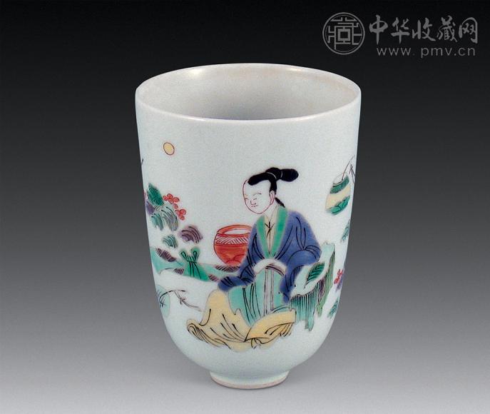 清 康熙五彩铃铛杯