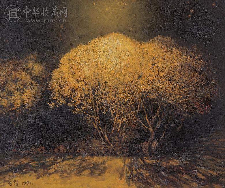 王路 1991年 秋夜 布面 油画