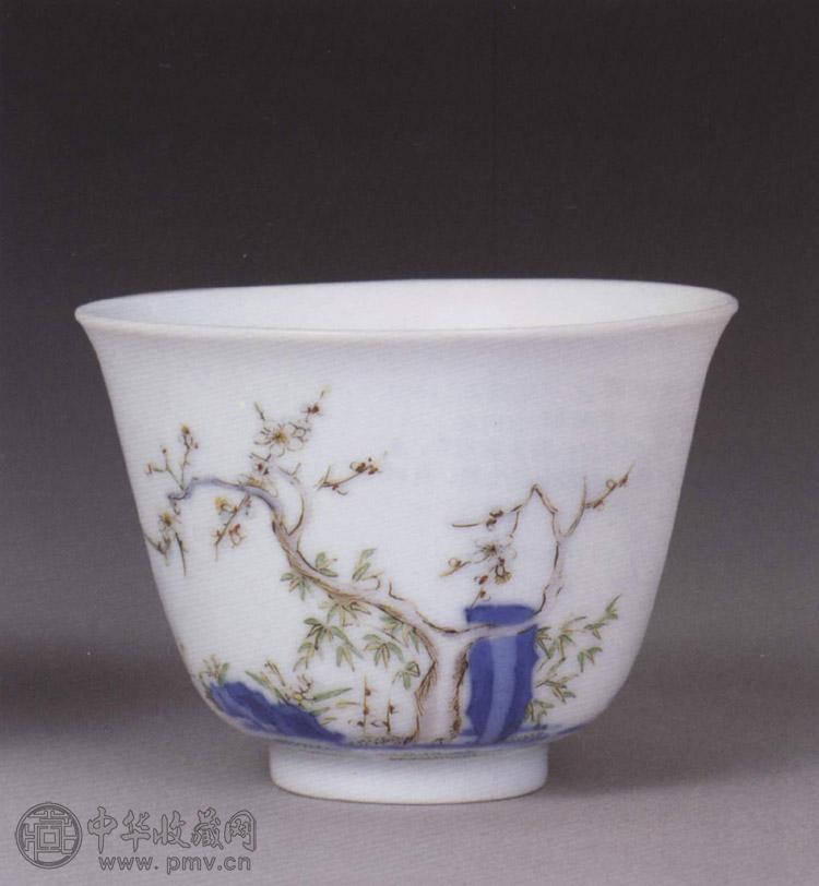 清康熙 五彩花神杯(玉兰)