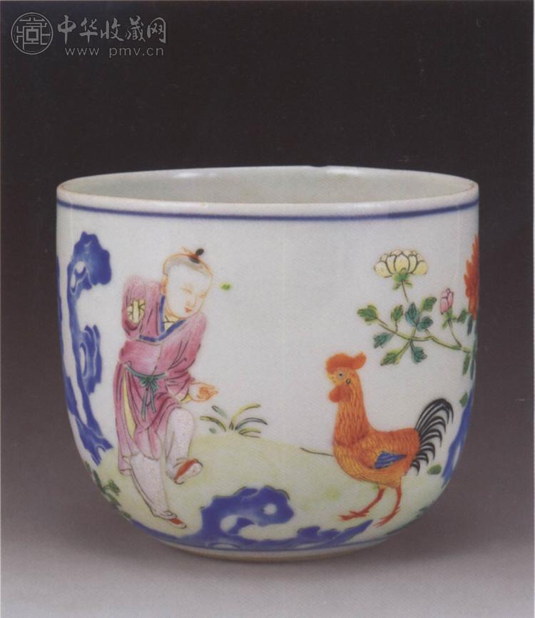 清乾隆 粉彩鸡缸杯