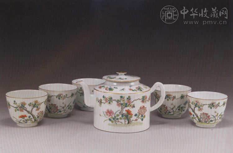 清同治 粉彩花卉茶具(6件)