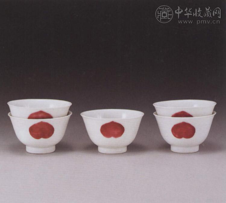清雍正 胭脂水三果小杯(5件)