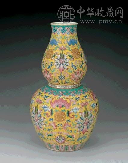 清光绪黄地粉彩福寿花卉纹葫芦瓶收藏资讯|艺术家|书画家|书画名人|书法