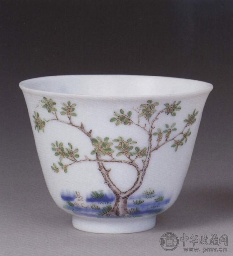 清康熙 五彩花神杯(桂花)