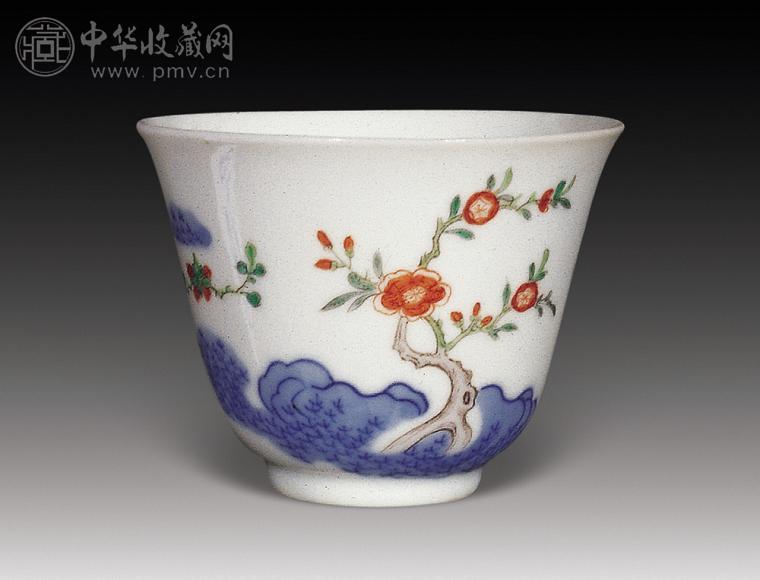清 五彩花神杯