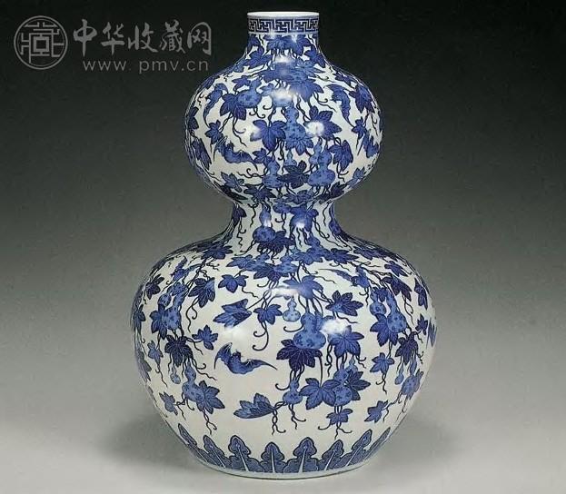清十八世纪青花蝙蝠葫芦纹葫芦瓶收藏资讯|艺术家|书画家|书画名人|书法