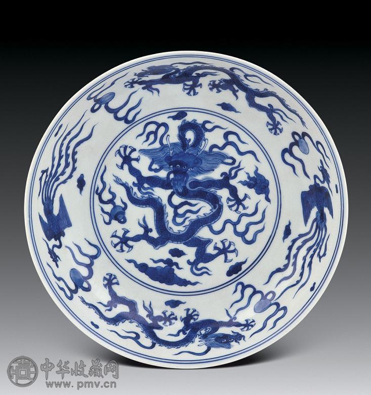 清仿万历款青花龙纹盘收藏资讯|艺术家|书画家|书画名人|书法家-中华收藏网