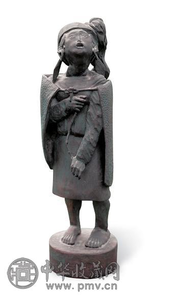 田世信 1986年作 牧羊女 铜雕 2/10