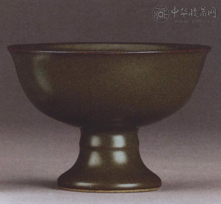 清嘉庆/道光 茶叶末釉高足杯