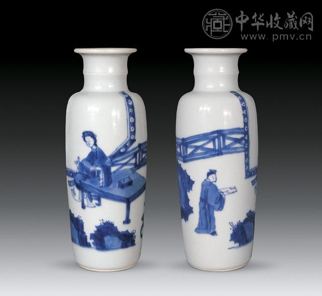 清康熙青花仕女小棒槌瓶收藏资讯|艺术家|书画家|书画名人|书法家-中华