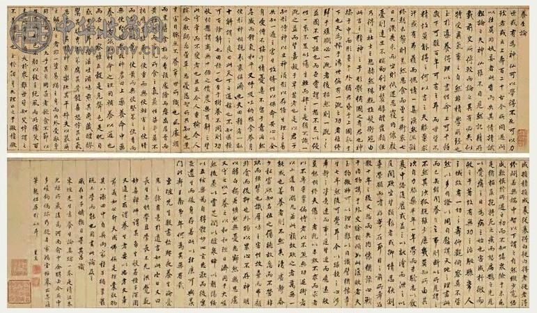 董其昌 1612年作 行书养生论 手卷 纸本