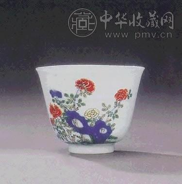 清康熙 五彩花神杯