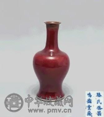 清康熙 郎窑红长颈瓶