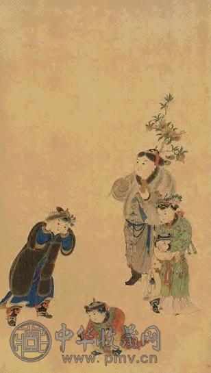 洪笃之 庆余有福 立轴 设色纸本